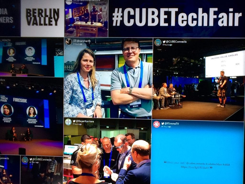 Me on screen of Cube Tech Fair Cryptocurrency